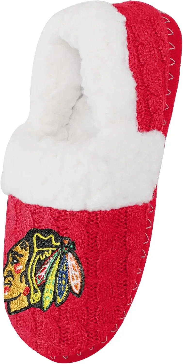 FOCO NHL Womens NHL Ladies Team Color Moccasin Slippers