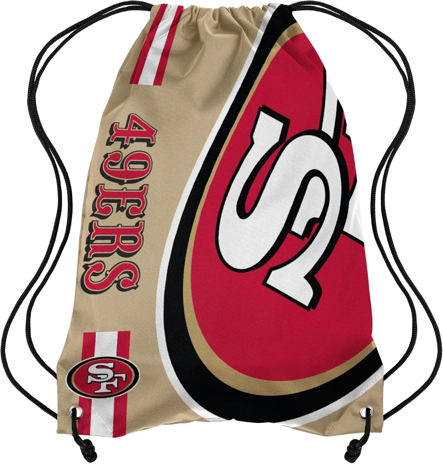 FOCO San Francisco 49ers NFL Alternate Color Big Logo Drawstring Backpack - Gold