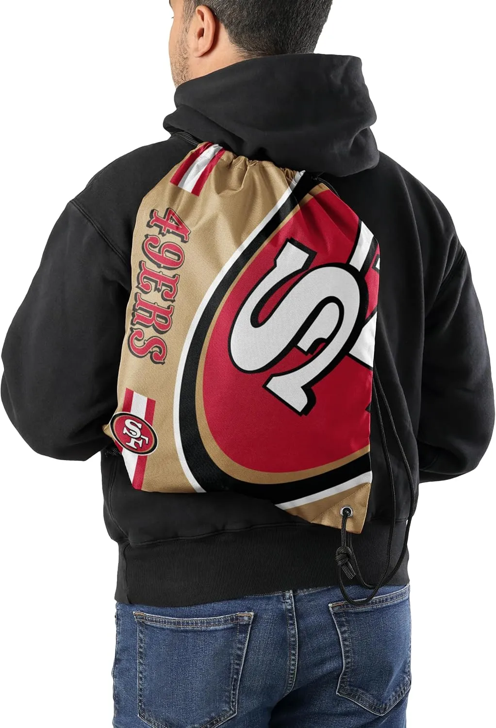 FOCO San Francisco 49ers NFL Alternate Color Big Logo Drawstring Backpack - Gold