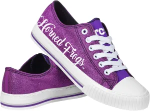 FOCO TCU Horned Frogs NCAA Womens Color Glitter Low Top Canvas Shoes - 10