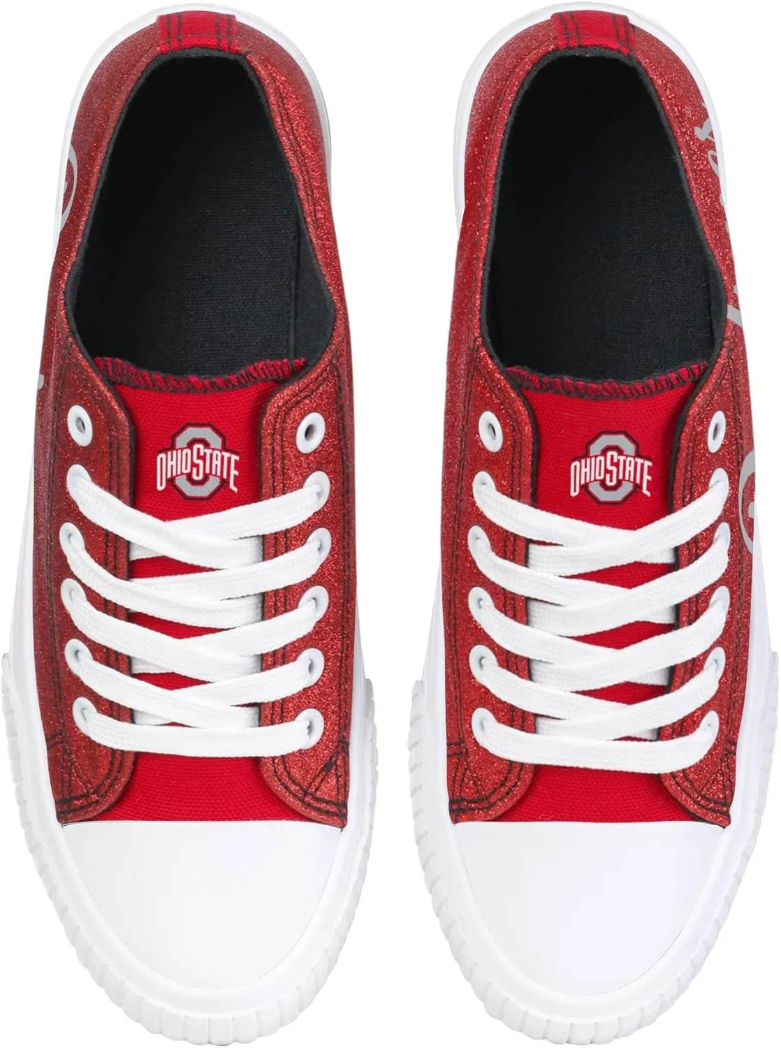 FOCO Women's NCAA College Team Logo Fashion Low Top Canvas Sneakers Shoes