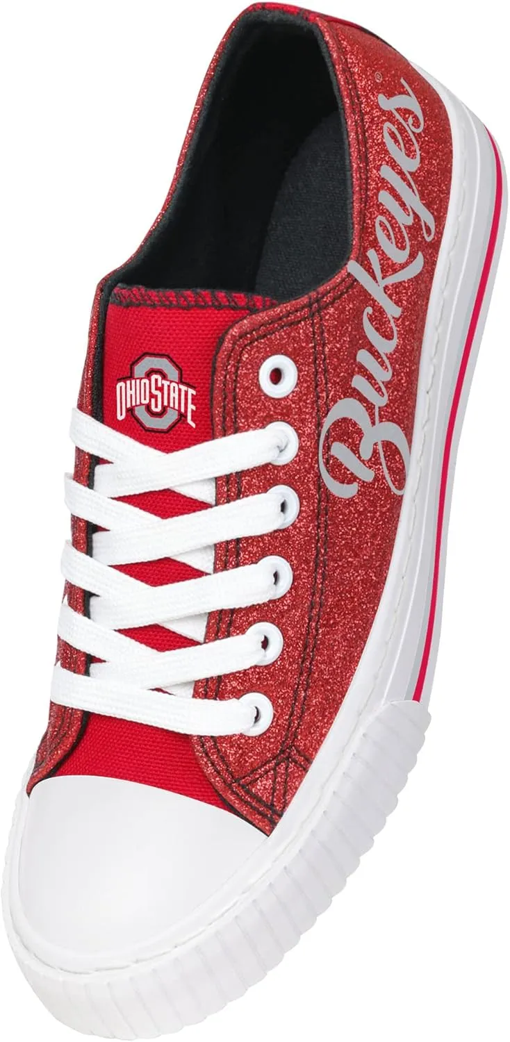FOCO Women's NCAA College Team Logo Fashion Low Top Canvas Sneakers Shoes