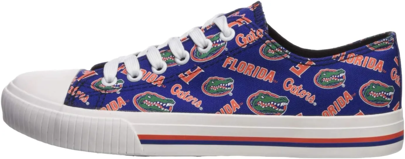 FOCO Women's NCAA College Team Logo Fashion Low Top Canvas Sneakers Shoes