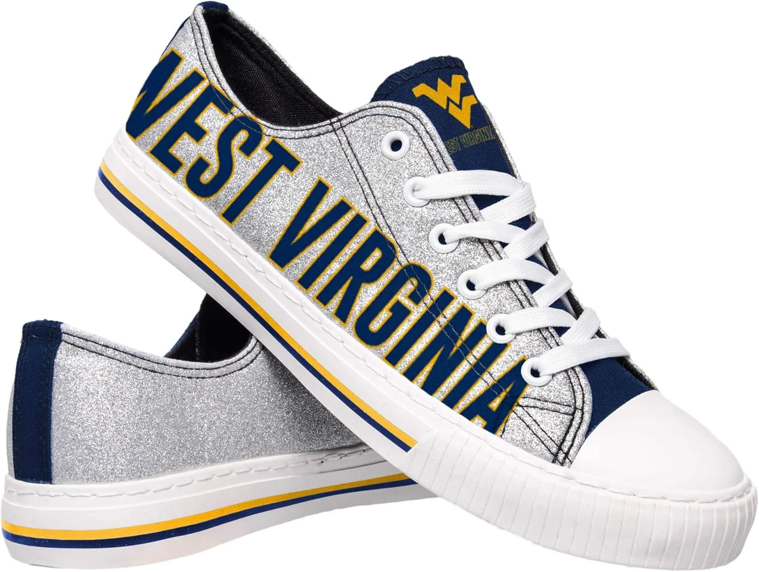 FOCO womens Ncaa College Team Logo Fashion Low Top Canvas Sneakers Shoes