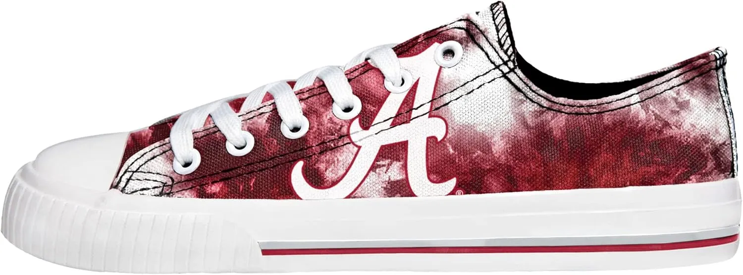 FOCO Women's NCAA College Team Logo Fashion Low Top Canvas Sneakers Shoes