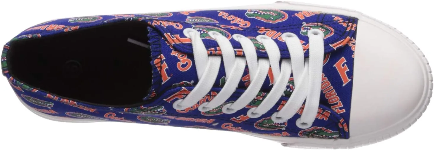 FOCO Women's NCAA College Team Logo Fashion Low Top Canvas Sneakers Shoes