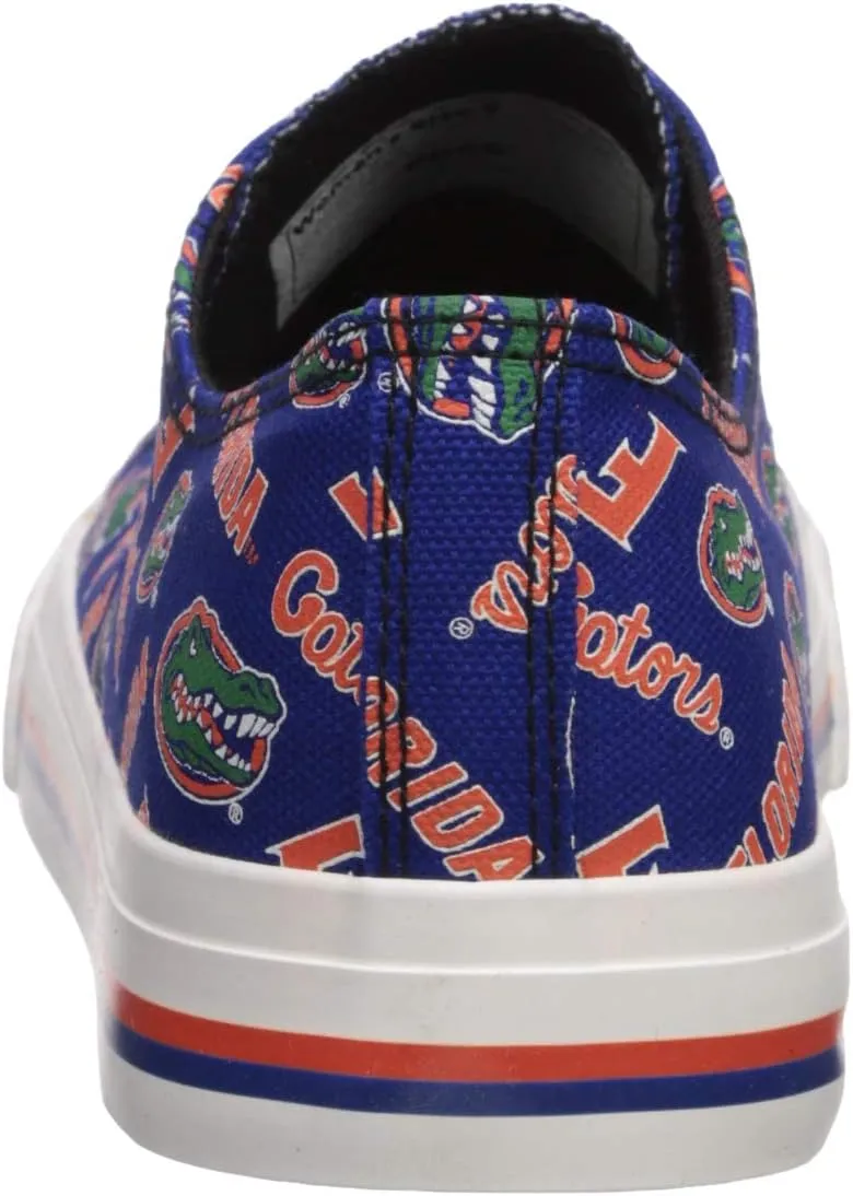 FOCO Women's NCAA College Team Logo Fashion Low Top Canvas Sneakers Shoes