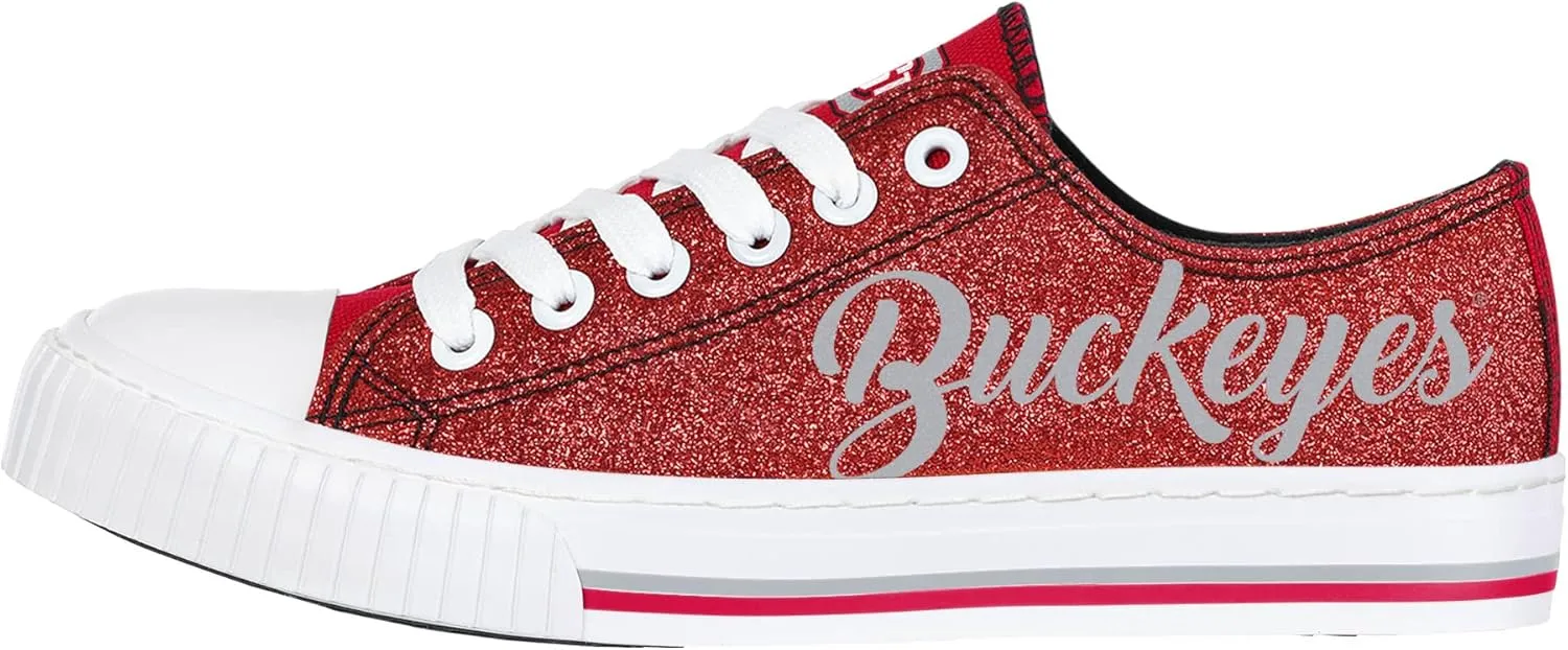 FOCO Women's NCAA College Team Logo Fashion Low Top Canvas Sneakers Shoes