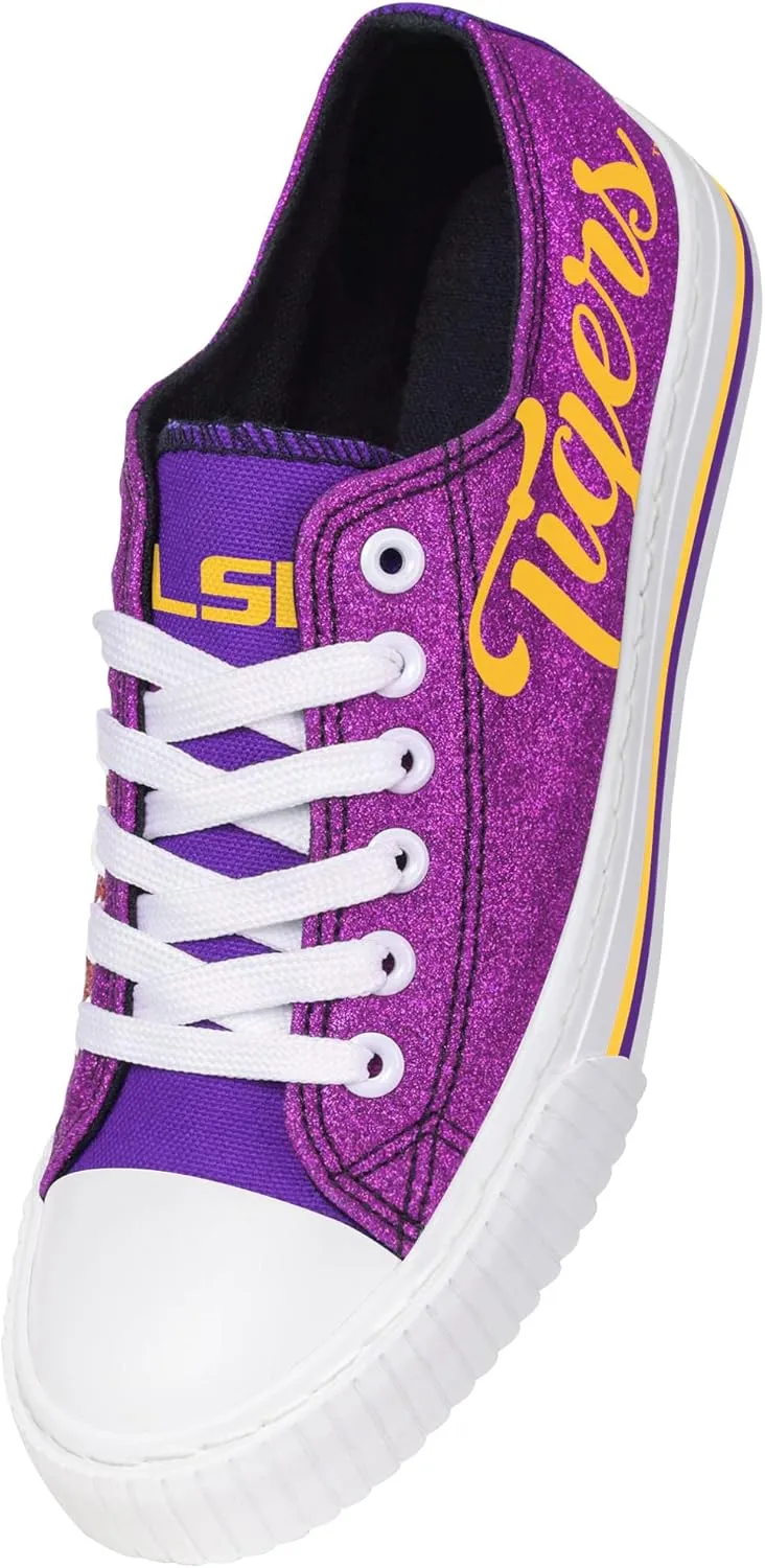 FOCO Women's NCAA College Team Logo Fashion Low Top Canvas Sneakers Shoes