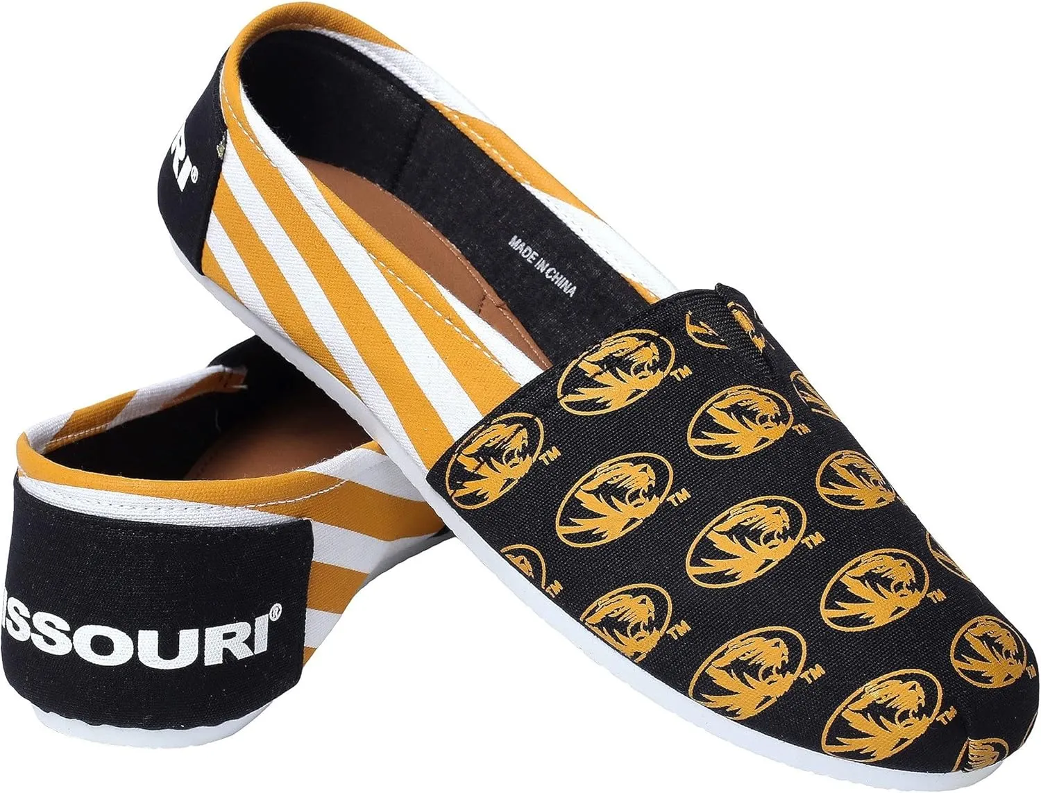 FOCO Women's NCAA NCAA College Canvas Stripe Slip On Shoes