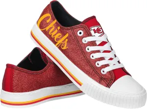 FOCO Women's NFL Team Logo Ladies Fashion Color Glitter Low Top Canvas Sneakers Shoes