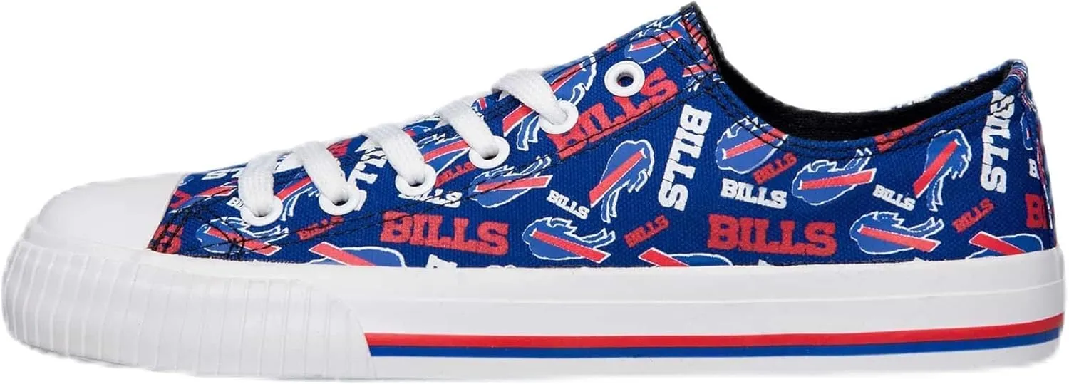 FOCO Women's NFL Team Logo Ladies Fashion Glitter Low Top Canvas Sneakers Shoes Dallas Cowboys Shoes-10/XXL