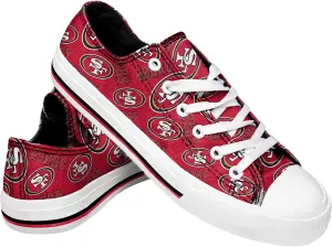 FOCO Women's NFL Team Logo Ladies Fashion Glitter Low Top Canvas Sneakers Shoes Dallas Cowboys Shoes-10/XXL