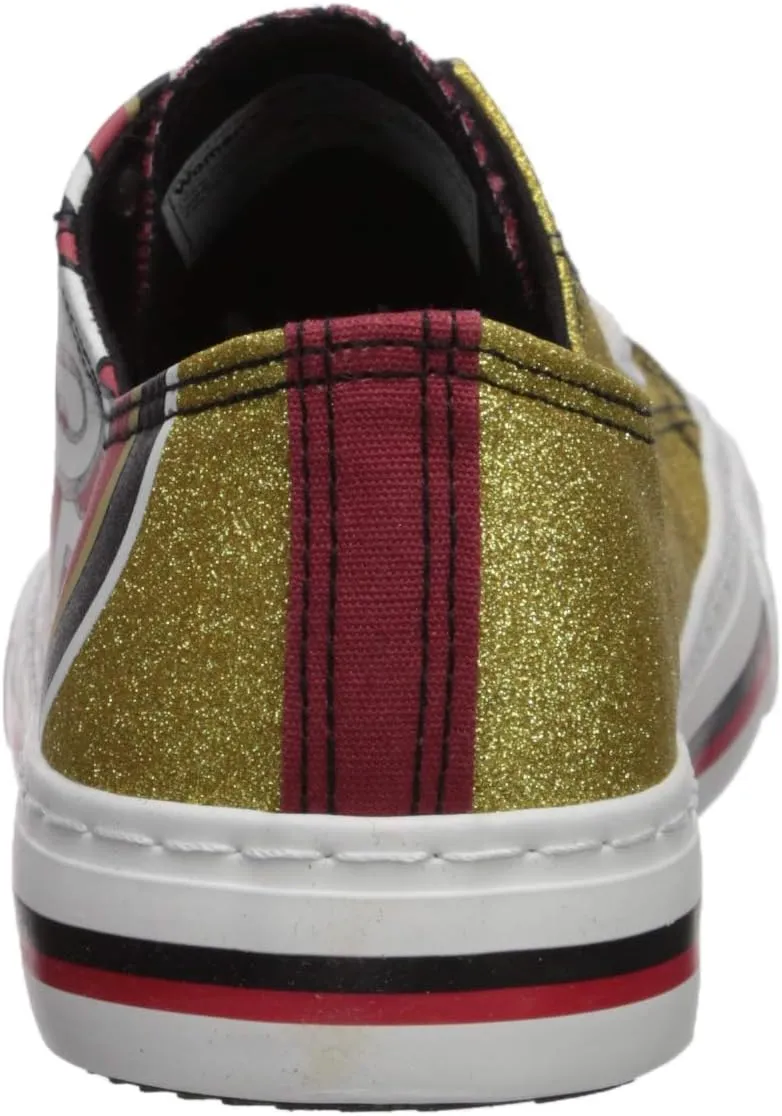 FOCO Women's NFL Team Logo Ladies Fashion Glitter Low Top Canvas Sneakers Shoes Dallas Cowboys Shoes-10/XXL