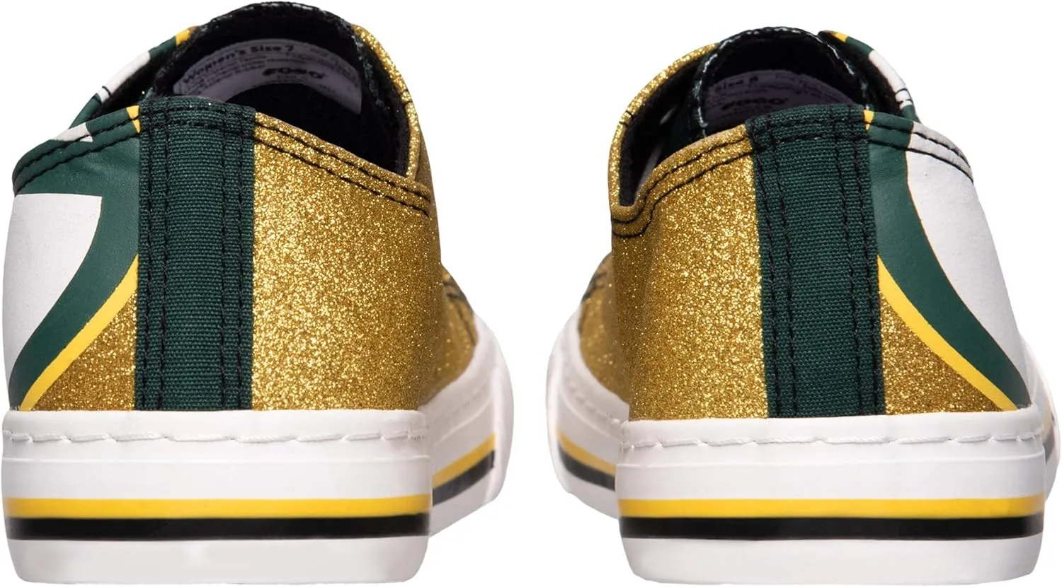 FOCO Women's NFL Team Logo Ladies Fashion Glitter Low Top Canvas Sneakers Shoes Dallas Cowboys Shoes-10/XXL