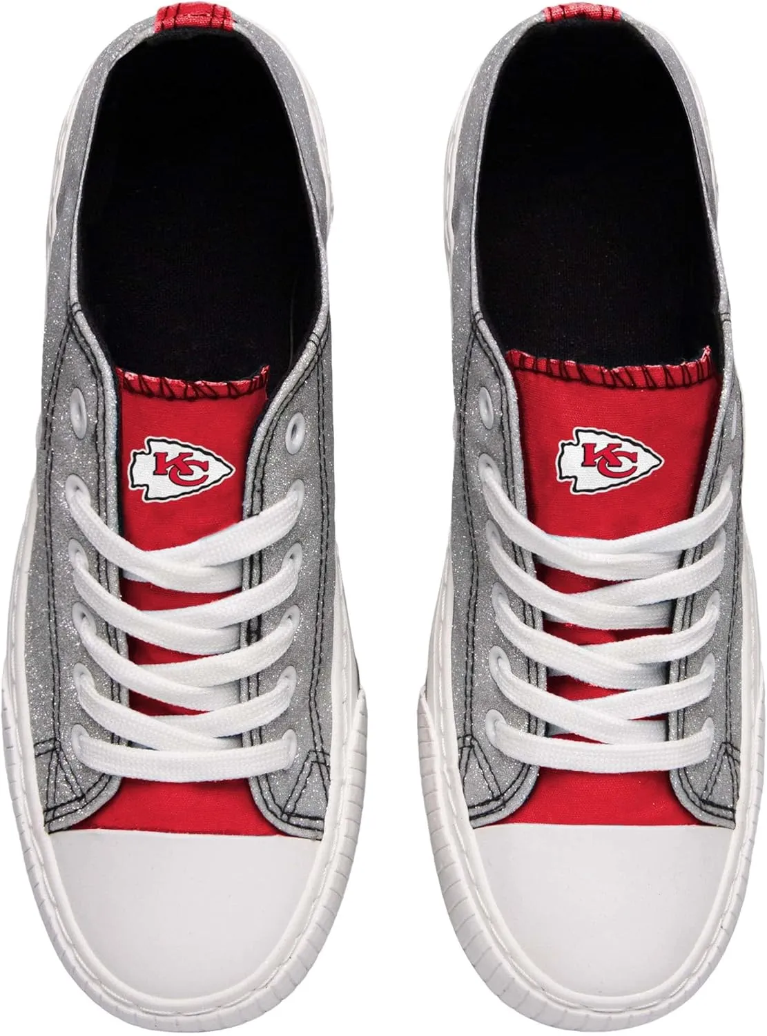 FOCO Women's NFL Team Logo Ladies Fashion Glitter Low Top Canvas Sneakers Shoes Dallas Cowboys Shoes-10/XXL