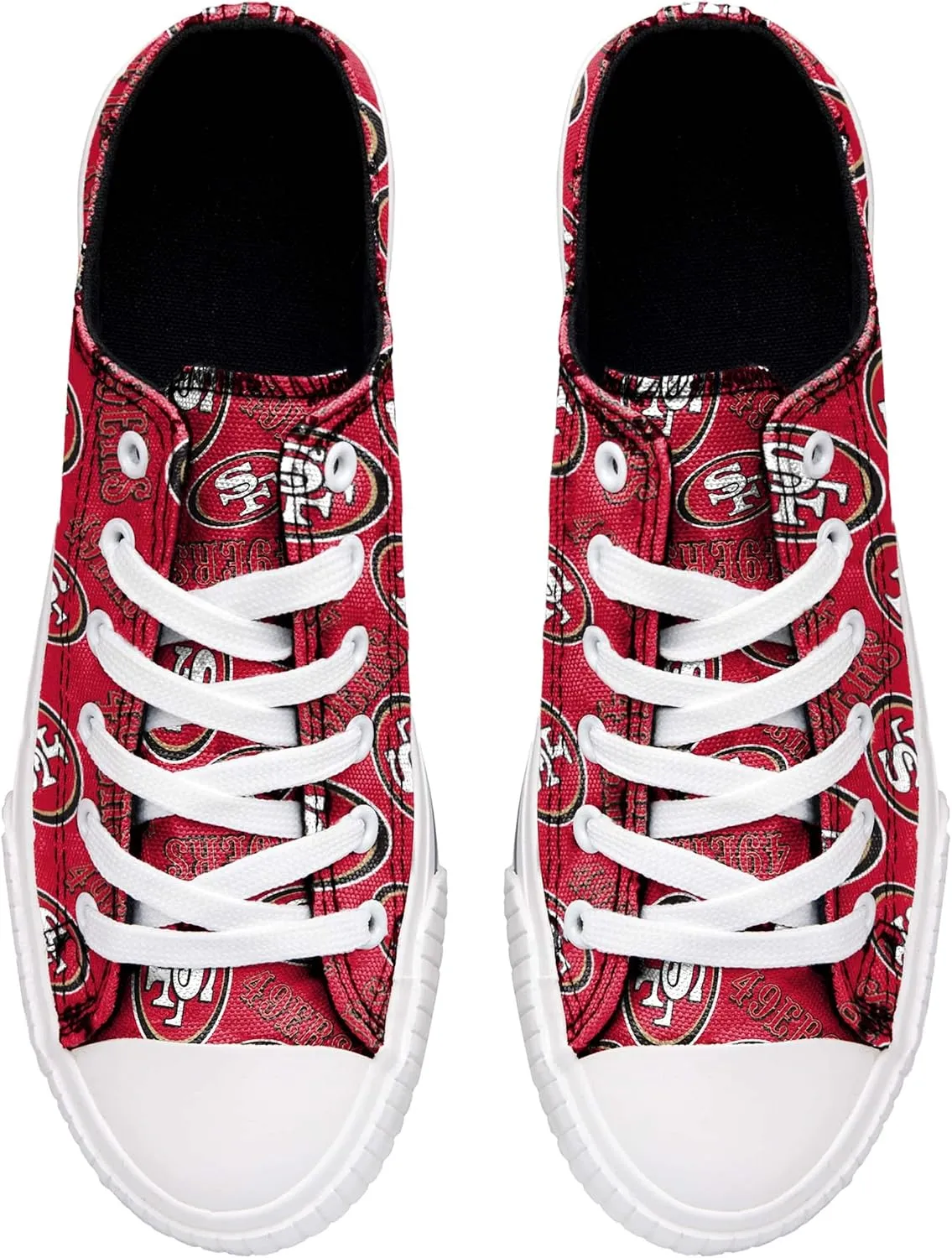 FOCO Women's NFL Team Logo Ladies Fashion Glitter Low Top Canvas Sneakers Shoes Dallas Cowboys Shoes-10/XXL
