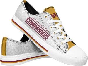 FOCO Women's NFL Team Logo Ladies Fashion Glitter Low Top Canvas Sneakers Shoes Dallas Cowboys Shoes-10/XXL
