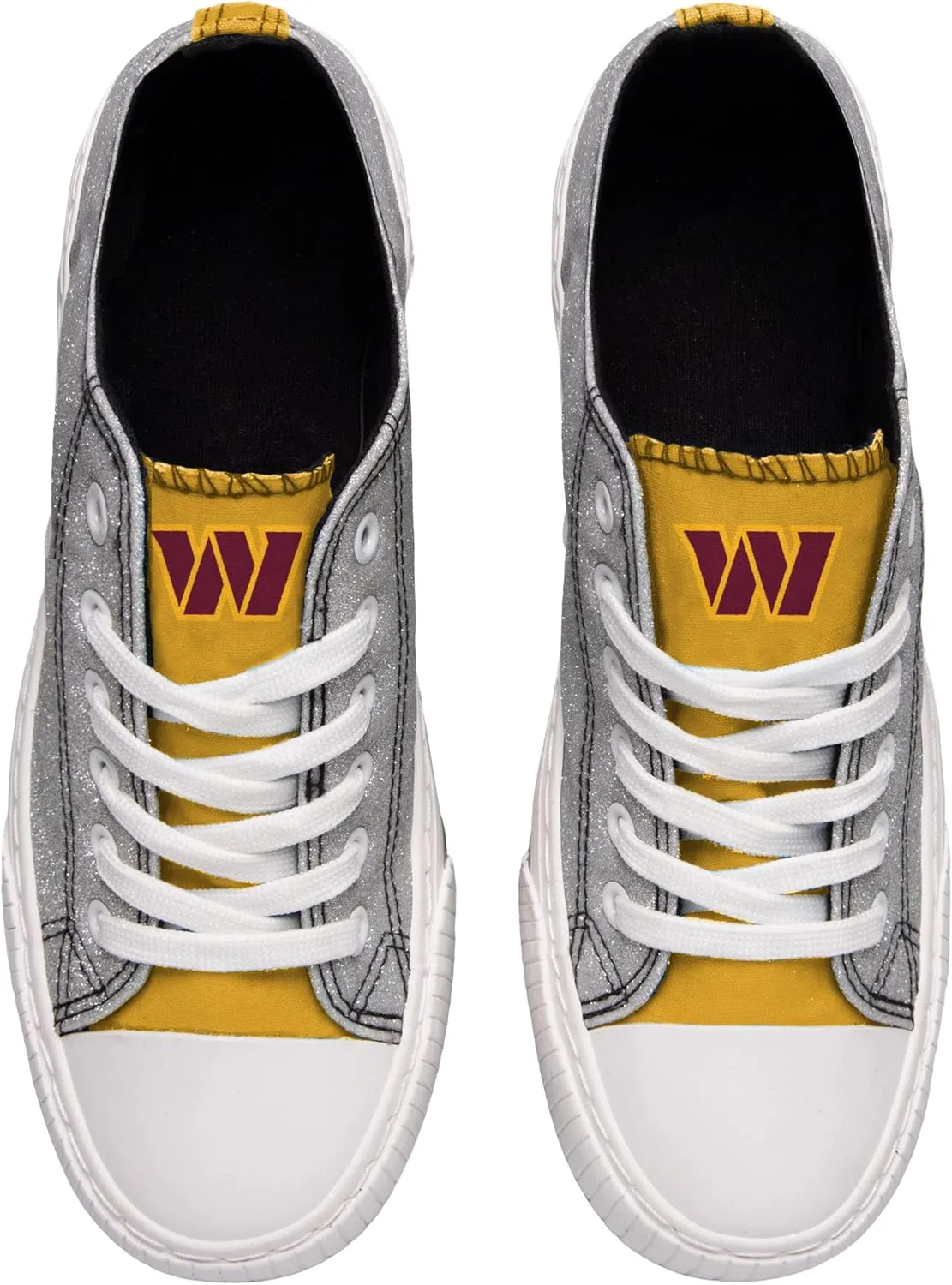 FOCO Women's NFL Team Logo Ladies Fashion Glitter Low Top Canvas Sneakers Shoes Dallas Cowboys Shoes-10/XXL