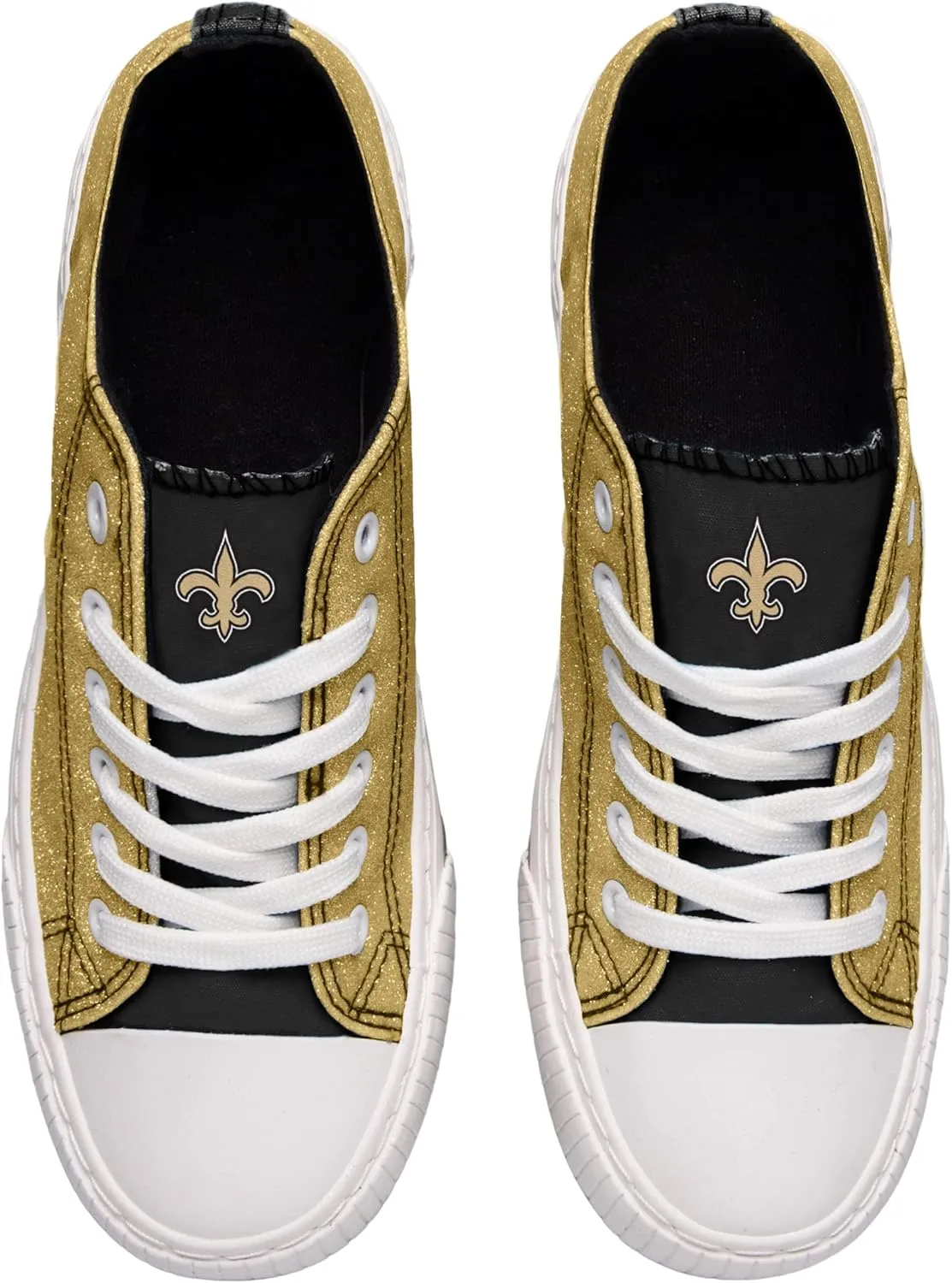 FOCO Women's NFL Team Logo Ladies Fashion Glitter Low Top Canvas Sneakers Shoes Dallas Cowboys Shoes-10/XXL