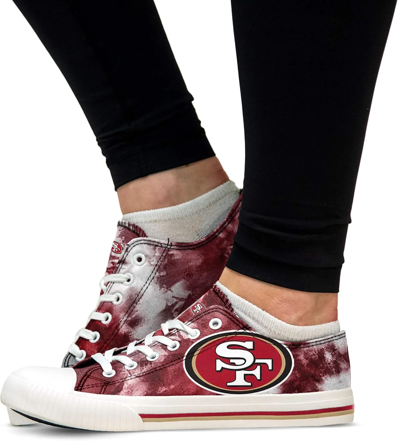 FOCO Women's NFL Team Logo Ladies Fashion Glitter Low Top Canvas Sneakers Shoes Dallas Cowboys Shoes-10/XXL
