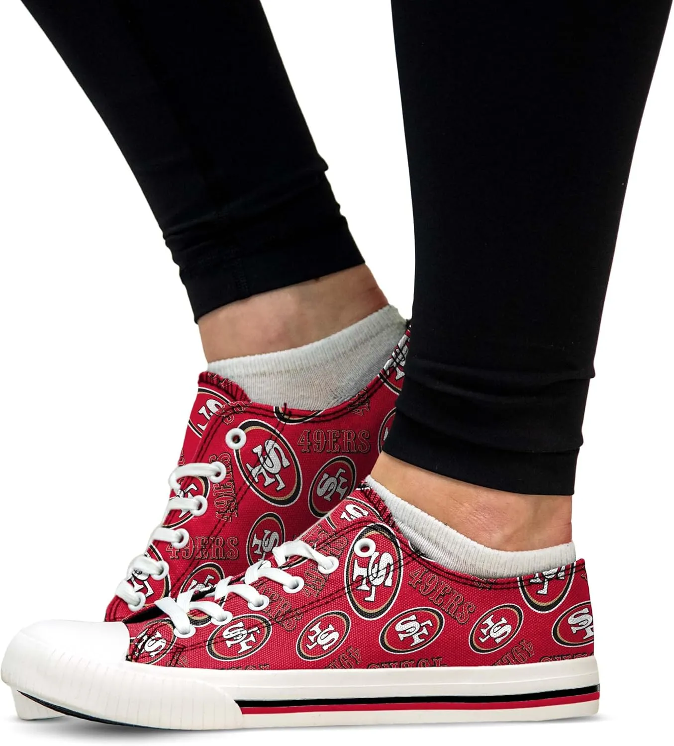 FOCO Women's NFL Team Logo Ladies Fashion Glitter Low Top Canvas Sneakers Shoes Dallas Cowboys Shoes-10/XXL