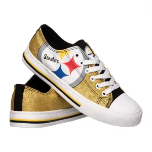 FOCO Women's NFL Team Logo Ladies Fashion Glitter Low Top Canvas Sneakers Shoes Dallas Cowboys Shoes-10/XXL