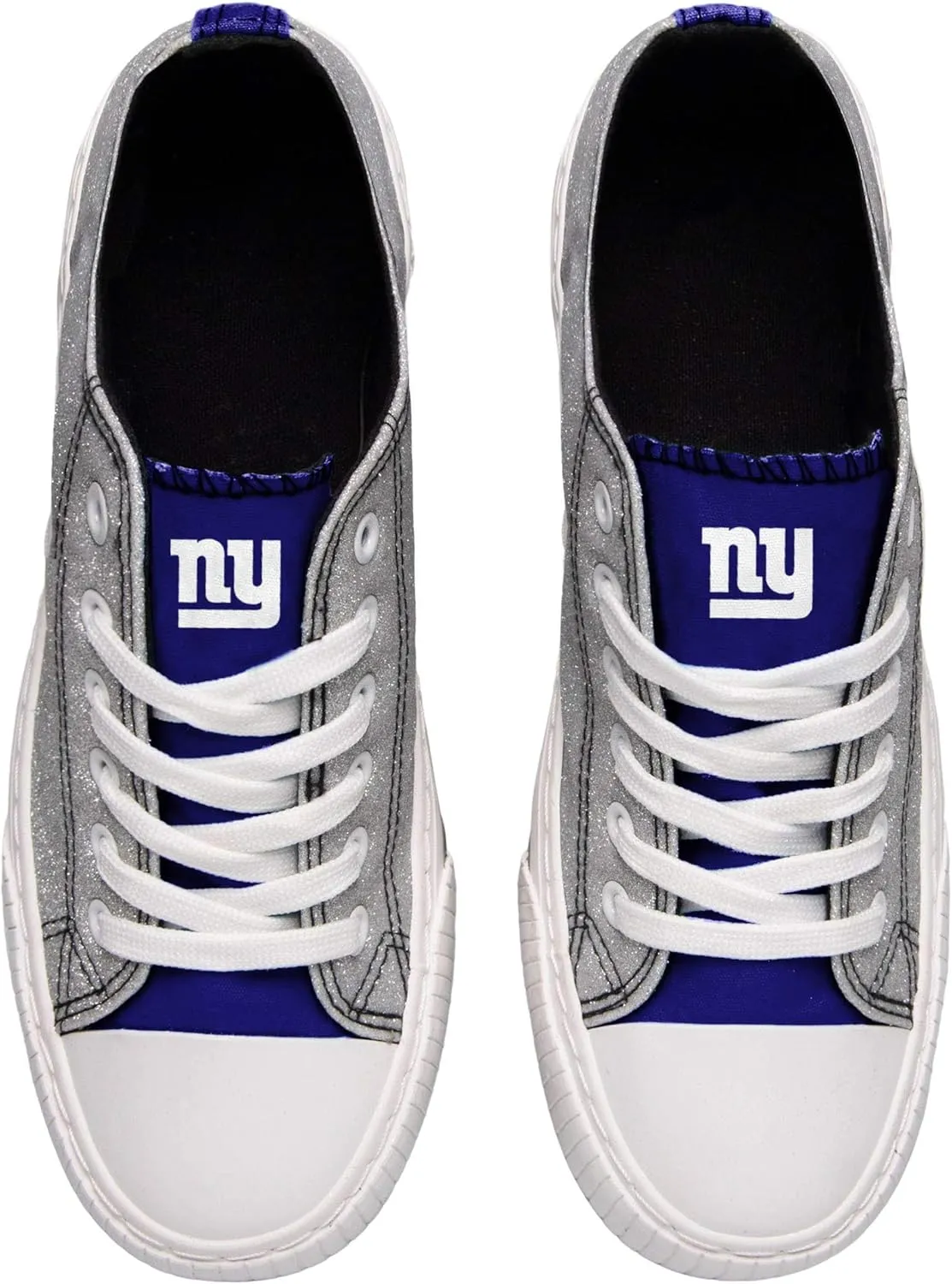 FOCO Women's NFL Team Logo Ladies Fashion Glitter Low Top Canvas Sneakers Shoes Dallas Cowboys Shoes-10/XXL