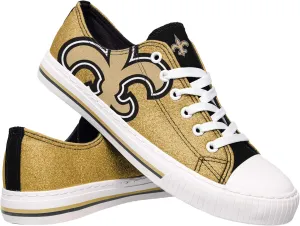 FOCO Women's NFL Team Logo Ladies Fashion Glitter Low Top Canvas Sneakers Shoes Dallas Cowboys Shoes-10/XXL