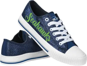 FOCO Women's NFL Team Logo Ladies Fashion Glitter Low Top Canvas Sneakers Shoes Dallas Cowboys Shoes-10/XXL