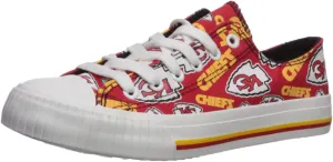 FOCO Women's NFL Team Logo Ladies Fashion Repeat Print Low Top Canvas Sneakers Shoes