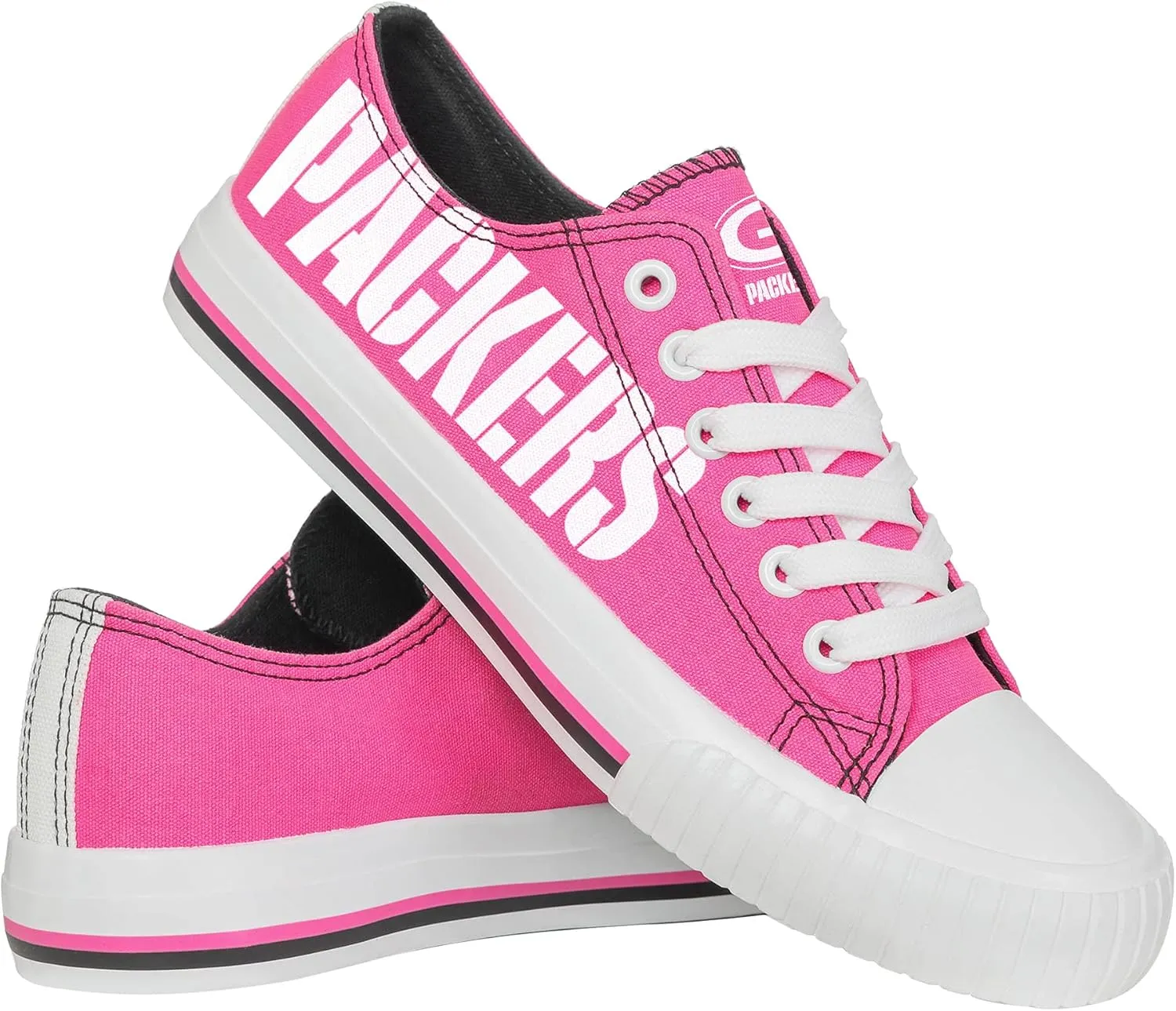 FOCO Women's NFL Team Logo Ladies Highlights Low Top Canvas Sneakers Shoes