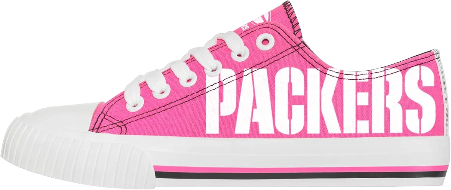 FOCO Women's NFL Team Logo Ladies Highlights Low Top Canvas Sneakers Shoes