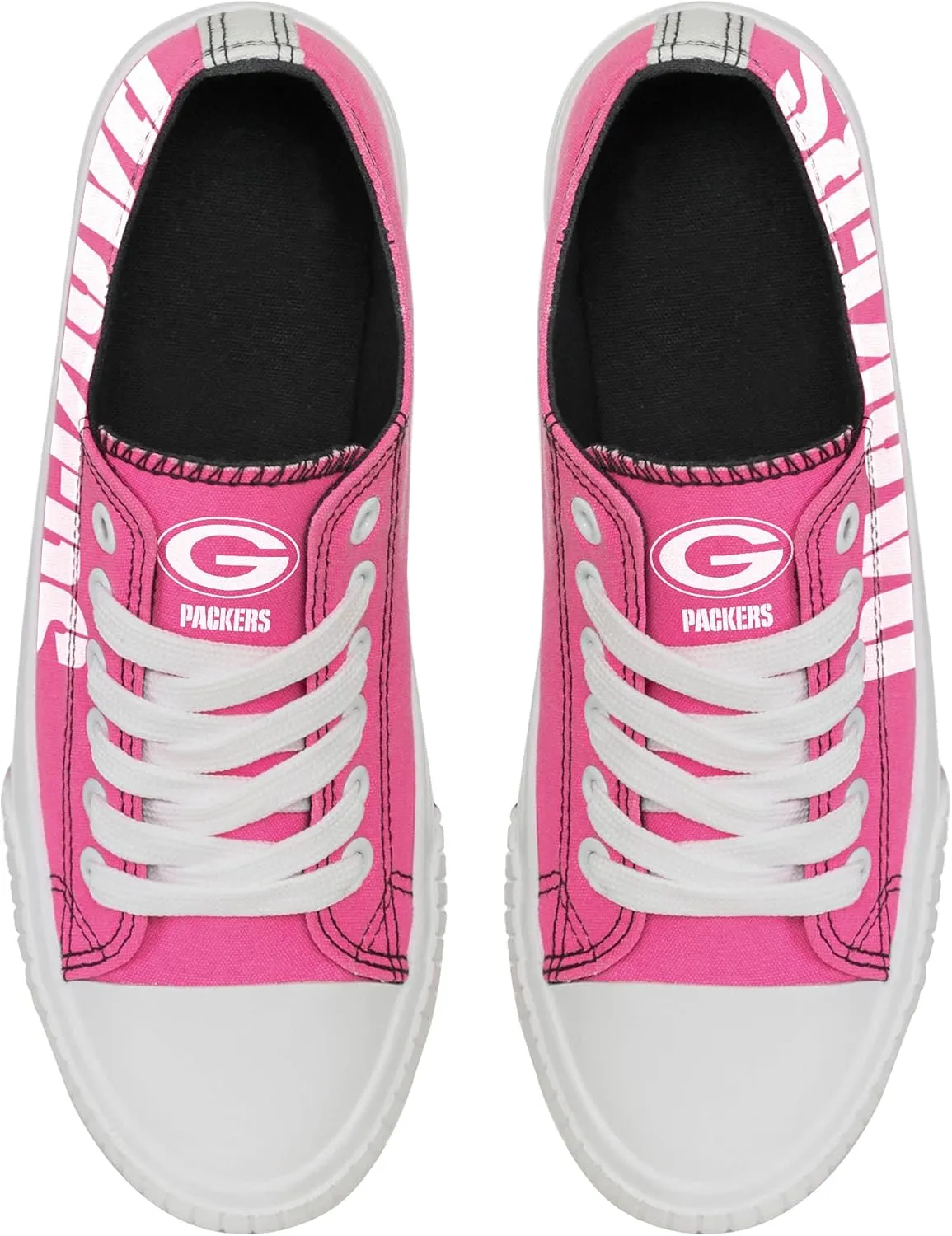 FOCO Women's NFL Team Logo Ladies Highlights Low Top Canvas Sneakers Shoes