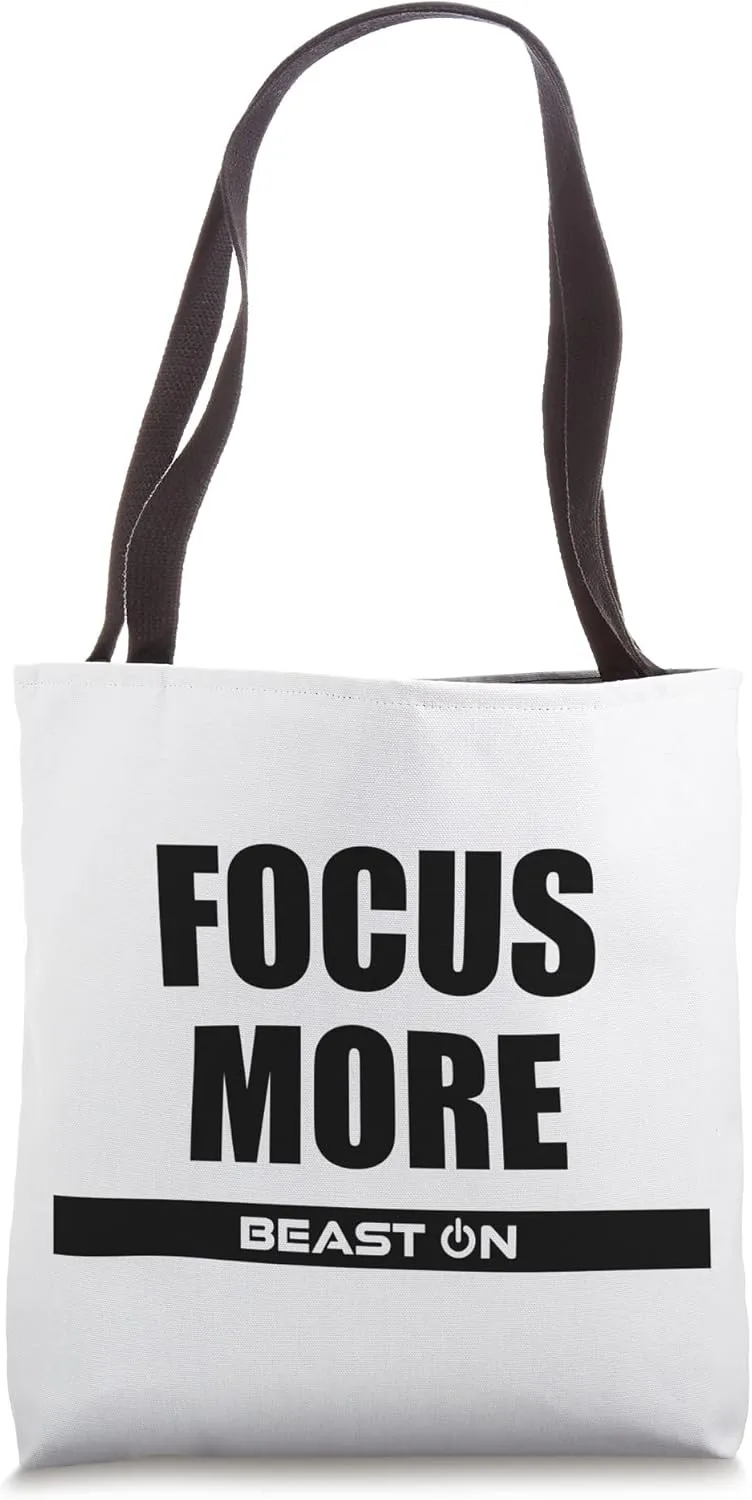 Focus More Fitness Workout Gym Bodybuilding Motivation Tote Bag