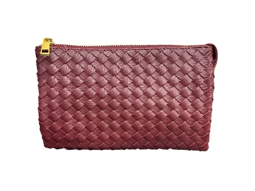 Folded Clutch with Zipper Weave Pattern