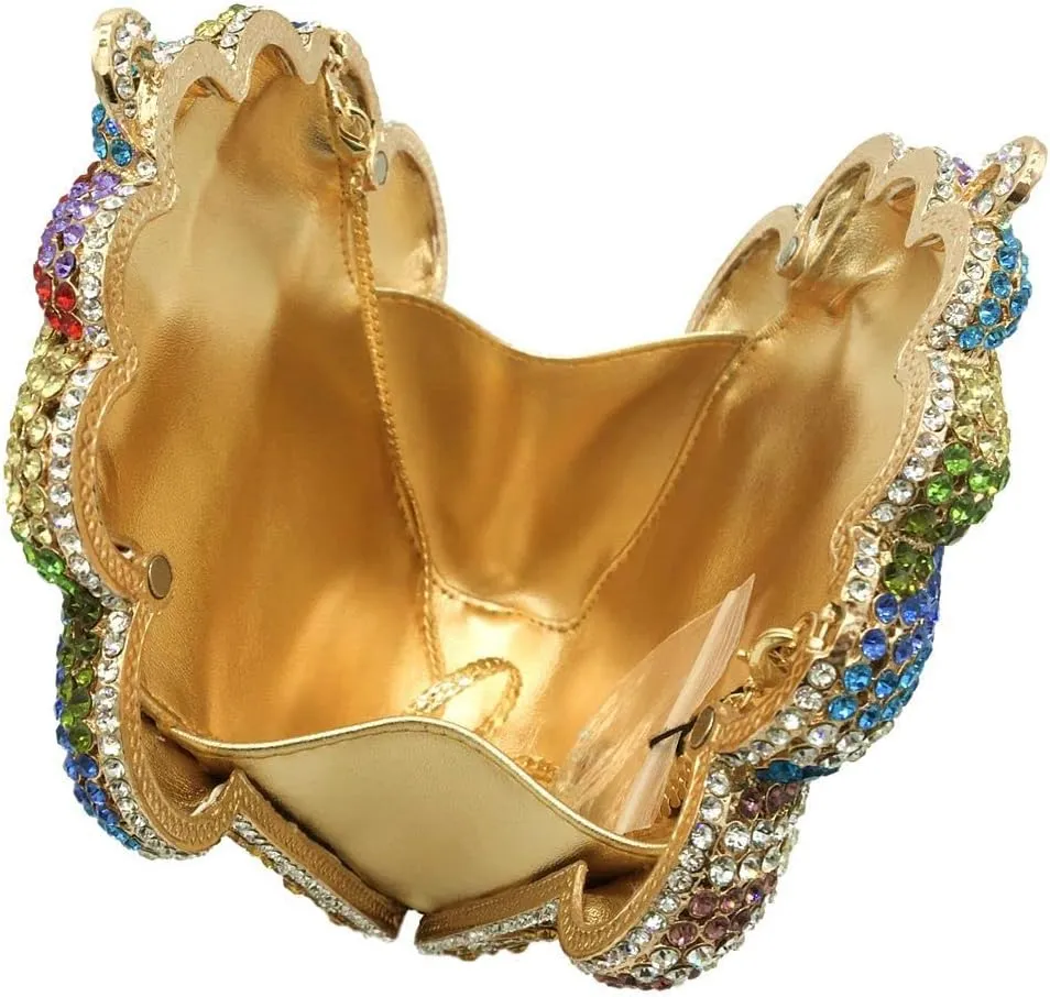 Food Shape Rhinestone Clutch Purse Cute Ice Cream Cut Crystal Purse for Prom Cocktail Party Women Handbag
