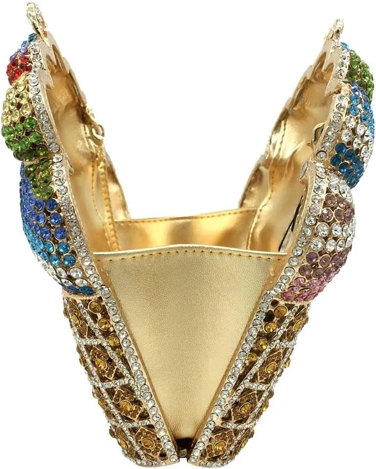 Food Shape Rhinestone Clutch Purse Cute Ice Cream Cut Crystal Purse for Prom Cocktail Party Women Handbag