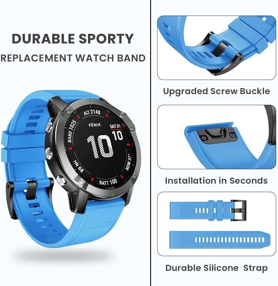 For Fenix 8X Watch Band/Fenix 6X Pro Watch Band/Fenix 5X Band 26mm Watch Bands Compatible with Fenix 6X/Fenix 7X Pro/Fenix 3