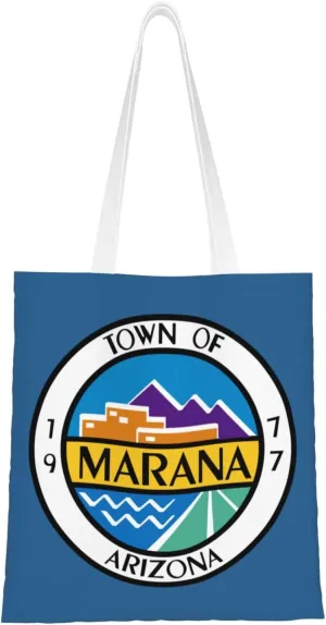 Former Flag Of Marana, Arizona (2013-2021) Tote Bag for Women Canvas Shopping Bags Reusable Beach Bag Grocery Bags Tote Shoulder Bag Gift Bags