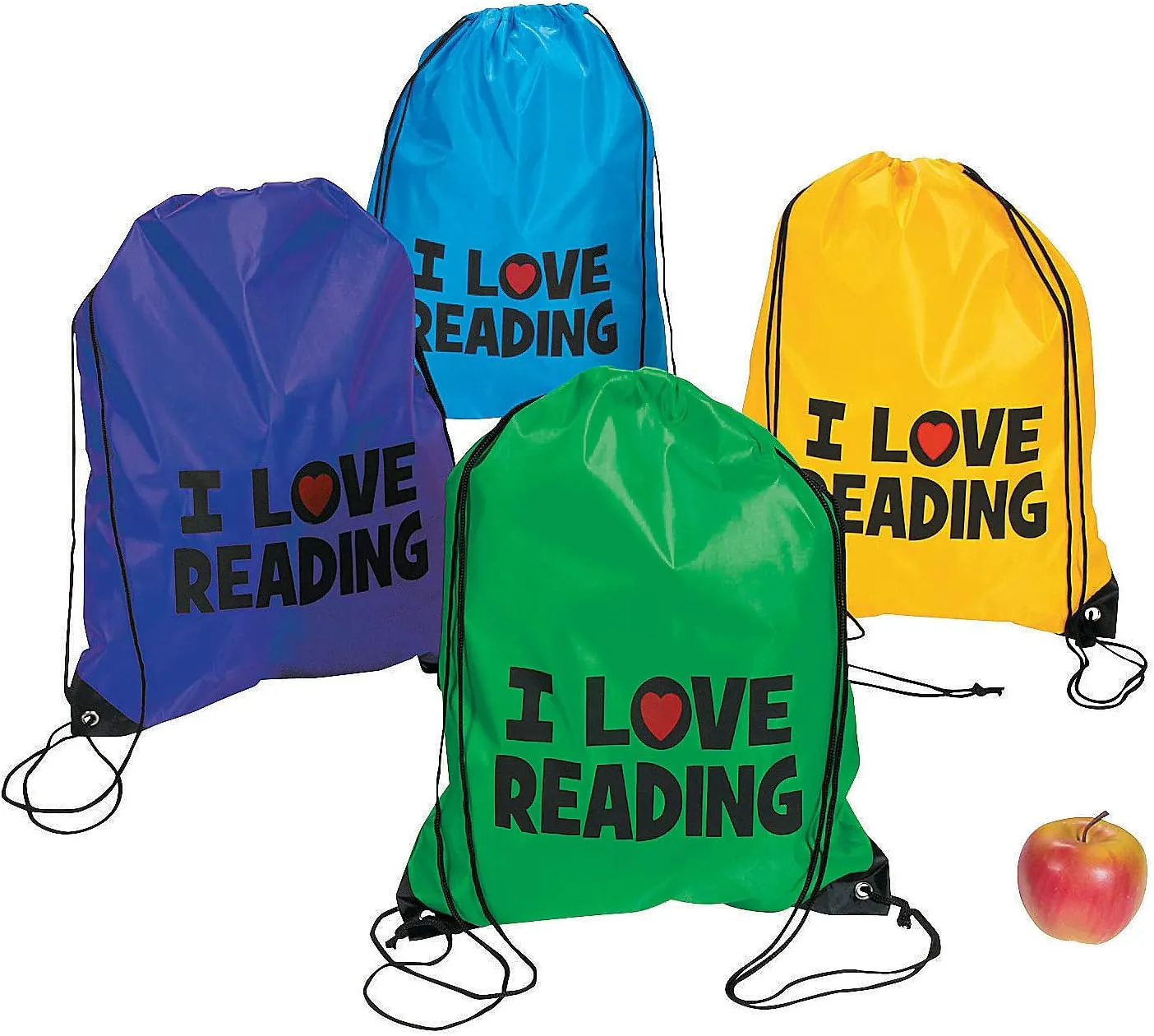 Fun Express - I Love Reading Backpacks - Apparel Accessories - Totes - Novelty Totes - 12 Pieces