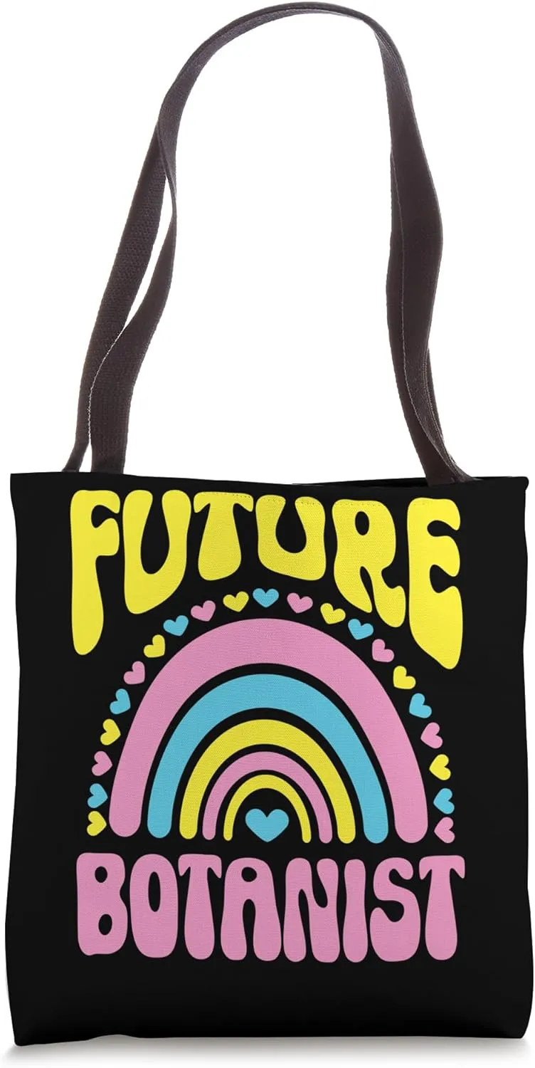Future Botanist Bright Retro Rainbow Occupation Tote Bag