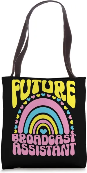 Future Broadcast Assistant Bright Retro Rainbow Occupation Tote Bag