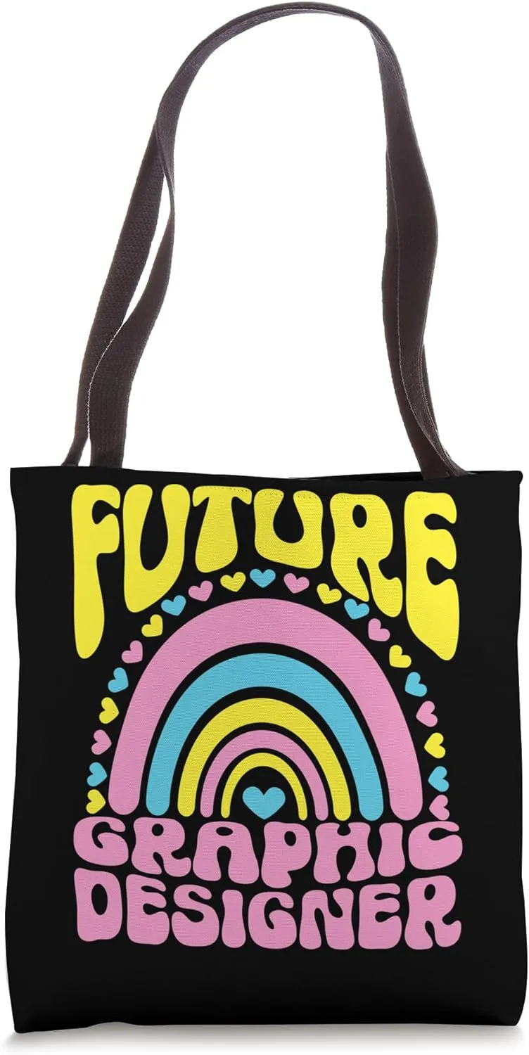 Future Graphic Designer Bright Retro Rainbow Occupation Tote Bag