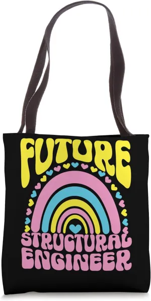 Future Structural Engineer Bright Retro Rainbow Occupation Tote Bag