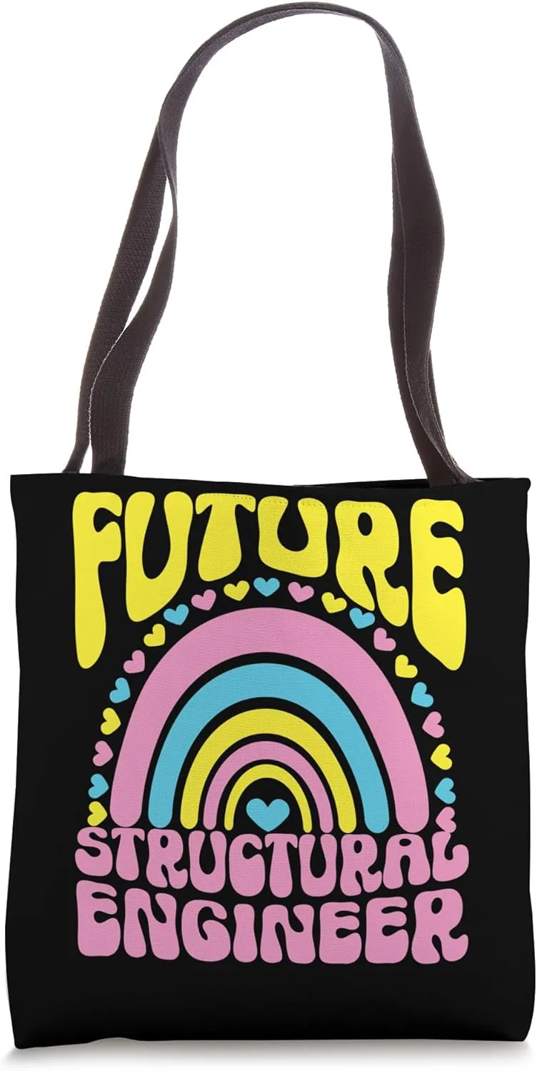 Future Structural Engineer Bright Retro Rainbow Occupation Tote Bag