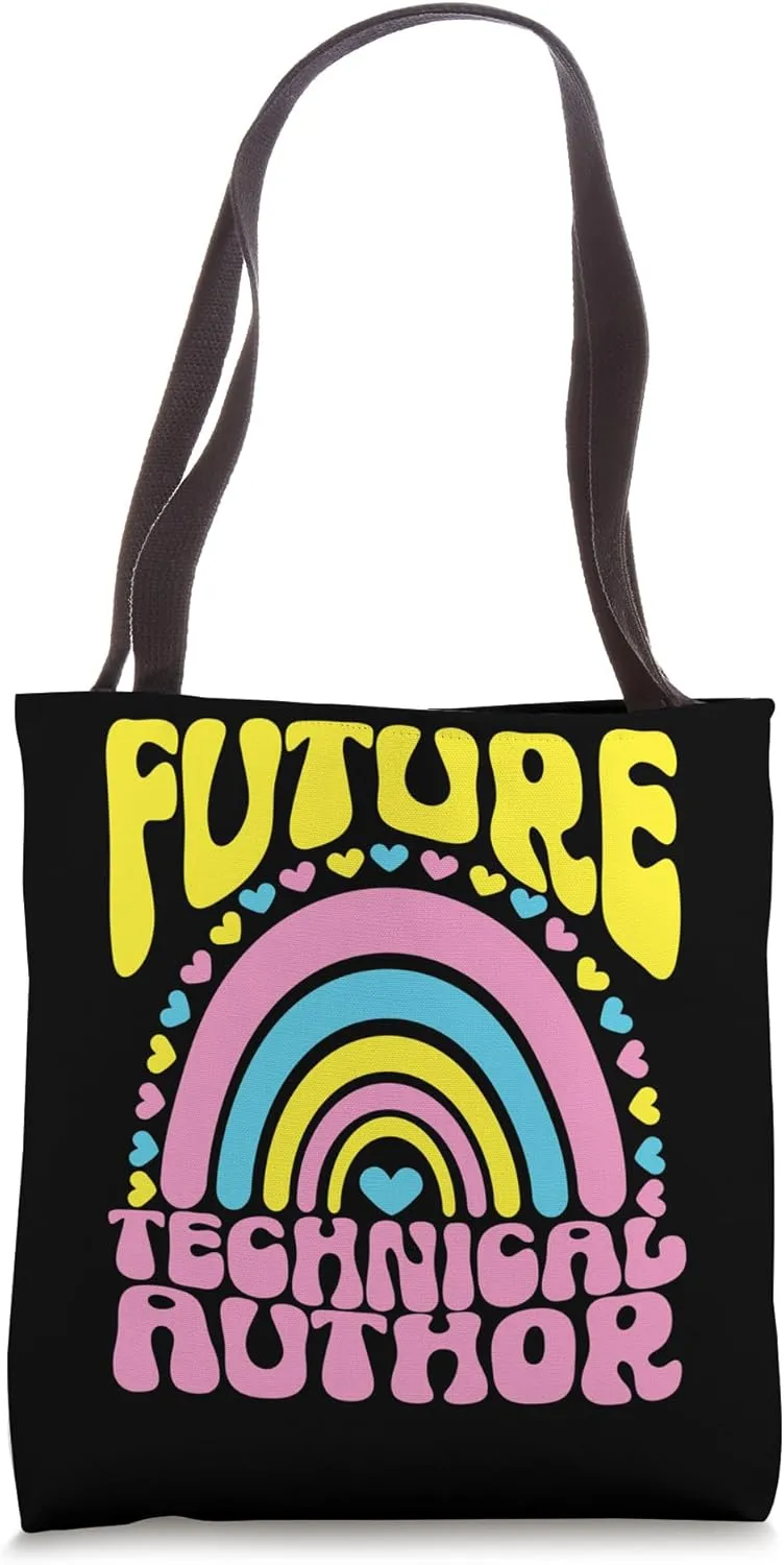 Future Technical Author Bright Retro Rainbow Occupation Tote Bag
