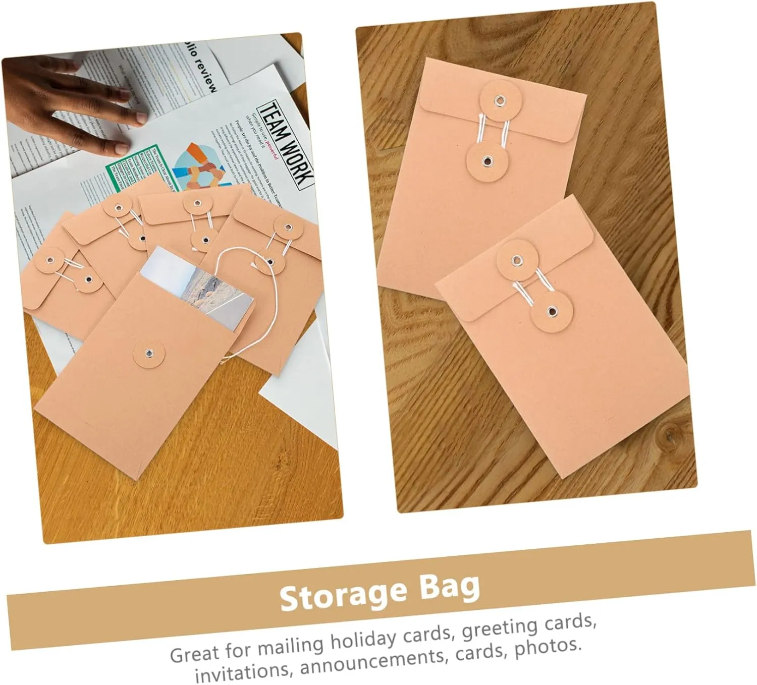 Gadpiparty 3sets 25pcs Paper Document Organizer Bags Secure File Pocket for School Supplies Reusable for Mailing Cards Photos Sealed Portfolio Envelopes 25pcs*3