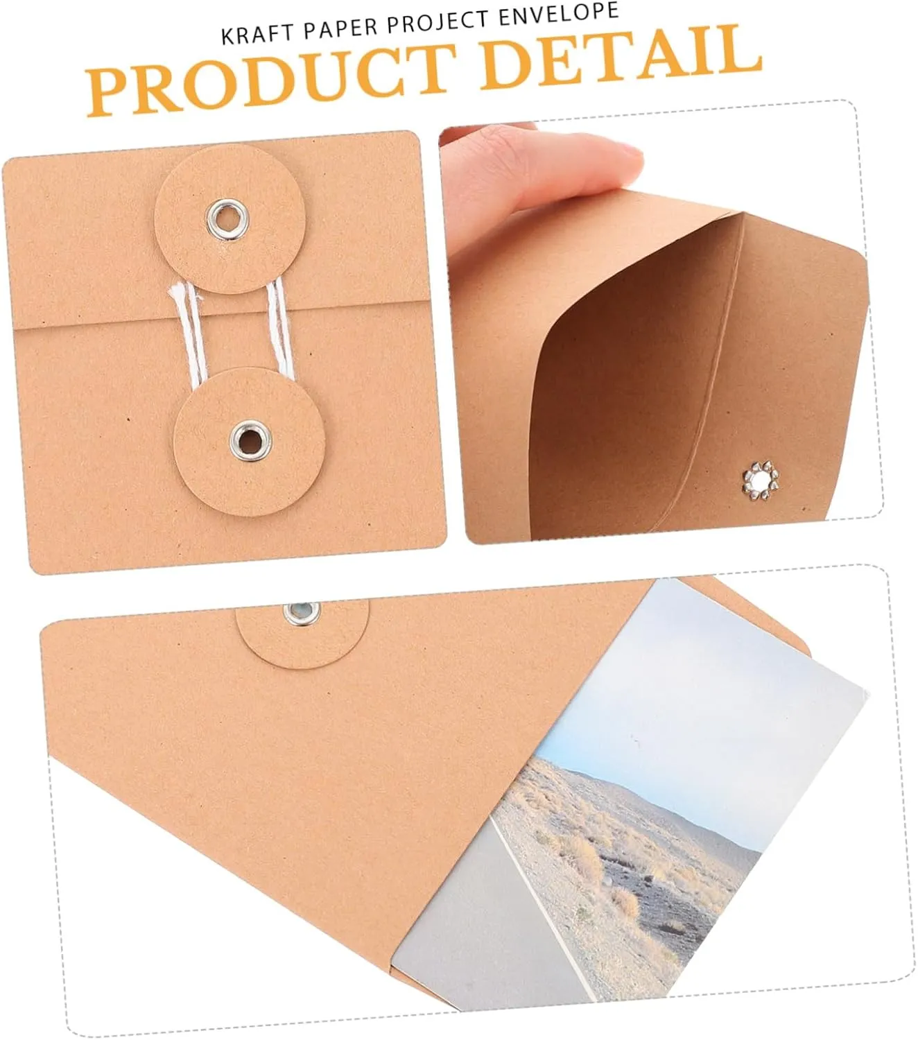 Gadpiparty 3sets 25pcs Paper Document Organizer Bags Secure File Pocket for School Supplies Reusable for Mailing Cards Photos Sealed Portfolio Envelopes 25pcs*3