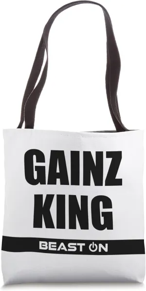 Gainz King Beast On Fitness Gym Motivation Workout Training Tote Bag